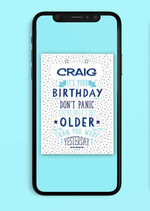 Don't Panic Birthday Digital Card